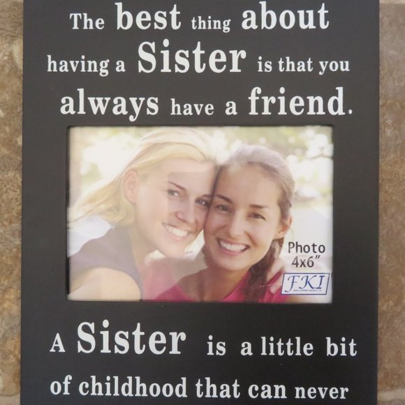 SISTER Picture Frame 12" x 7.75" Wood Stand-alone or Wall (K87) - Picture 2 of 3